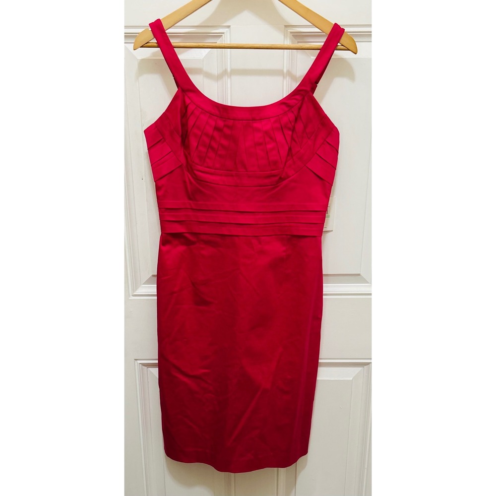Calvin Klein Womens Electric Pink Pleated Sheath Dress CD2G1BB2 Size 8 NWT
